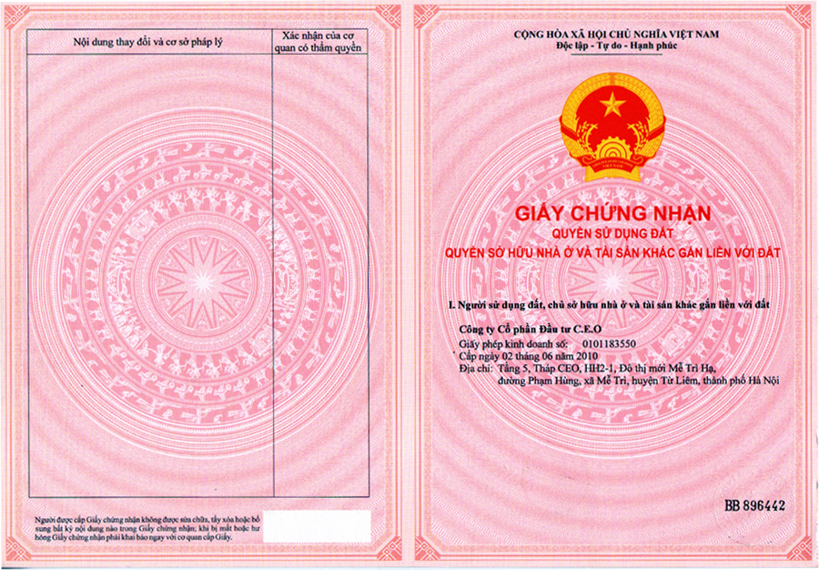 Sổ hồng mẫu mới có tên gọi là Giấy chứng nhận quyền sử dụng đất, quyền sở hữu nhà ở và tài sản khác gắn liền với đất