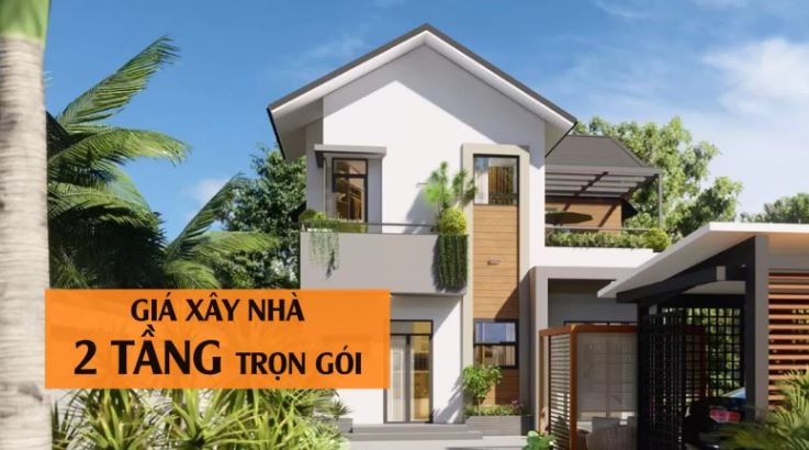 Công thức tính giá xây nhà 2 tầng trọn gói: Chi phí xây dựng nhà 2 tầng = Tổng diện tích xây dựng x Đơn giá >1m2
