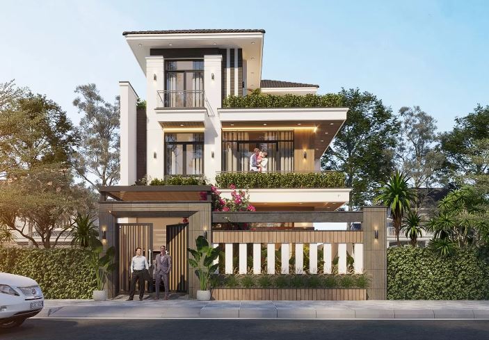 Mẫu biệt thự 80m2 mặt tiền 8m hiện đại