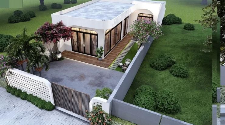 Kiểu thiết kế nhà cấp 4 hiện đại từ mái bằng