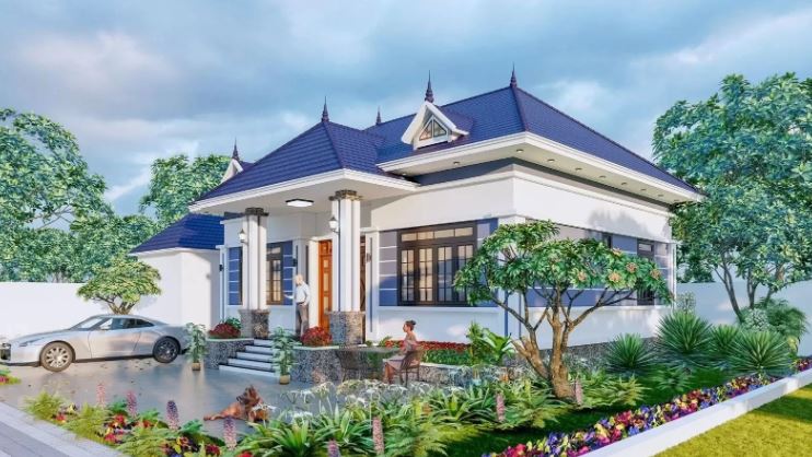 Thiết kế nhà cấp 4 1 tầng sang trọng, hiện đại