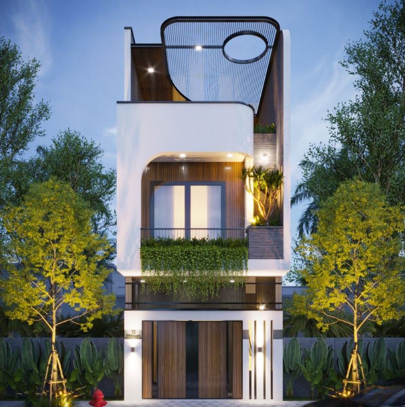 Nhà ống 2 tầng 1 tum 3 phòng ngủ kích thước 5x14m