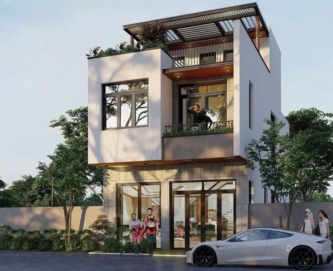 Nhà phố 2 tầng 1 tum và 3 phòng ngủ